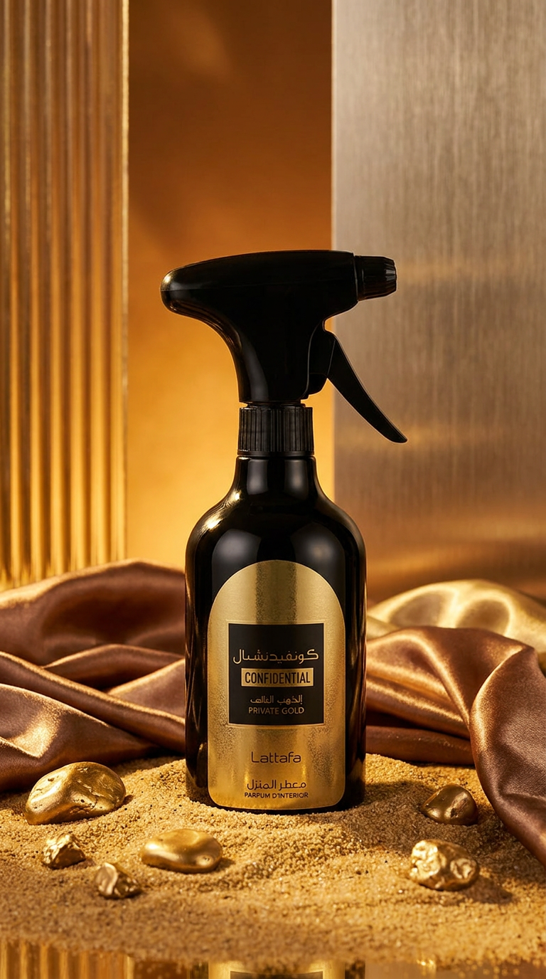Spray Textile et interieur Confidential Gold - Lattafa