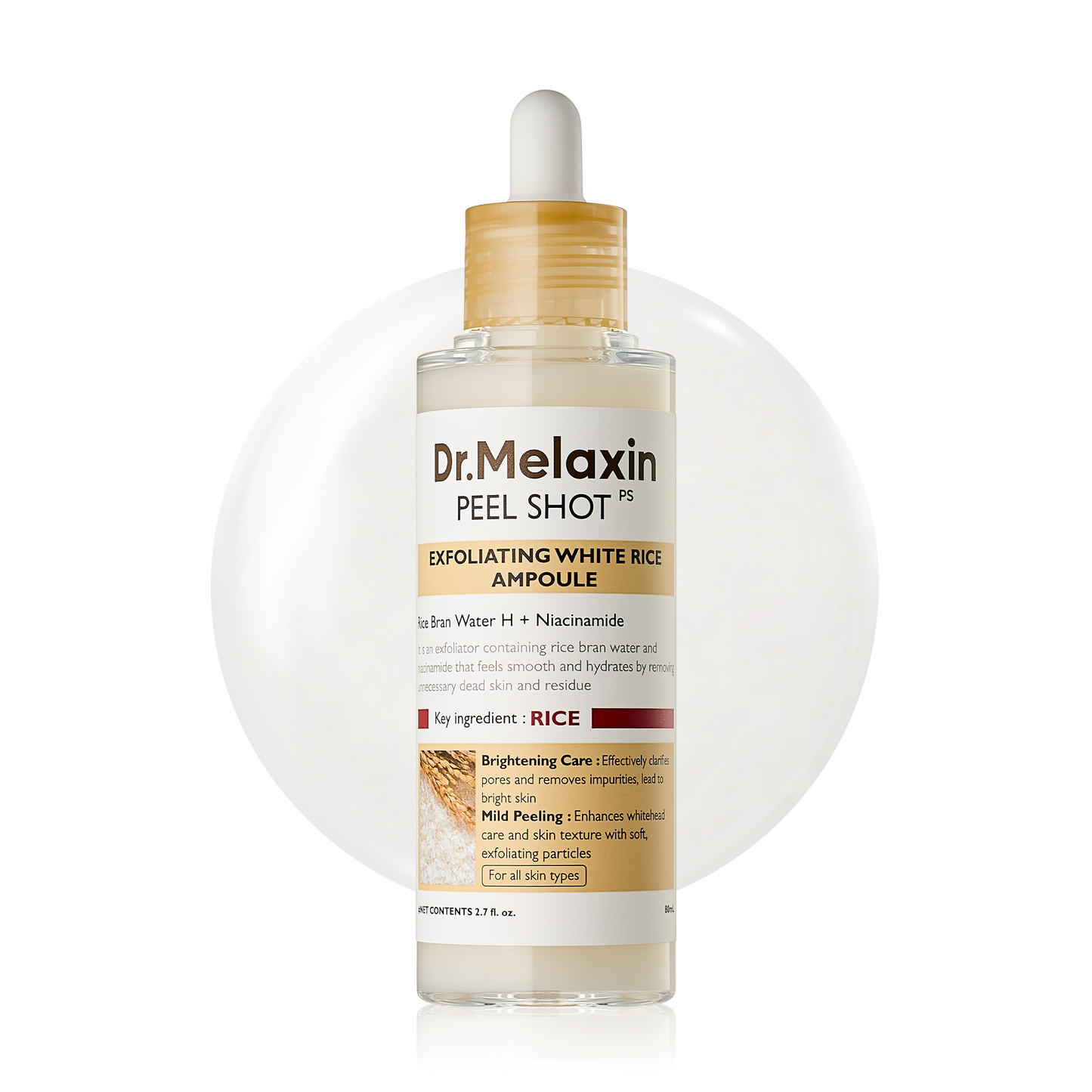 Exfoliating White Rice Ampoule, 80 ml - Dr. Melaxin