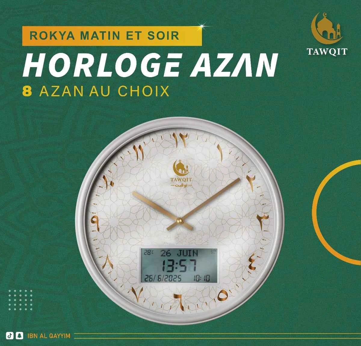 Horloge Azan TAWQIT : L'Excellence d'une Marque Française au Service de votre Spiritualité - PARFUM DUBAI STORE