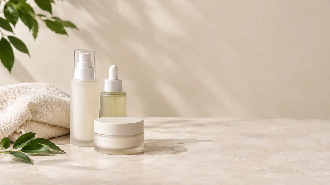Soins du visage coréens génériques présentés dans une composition épurée