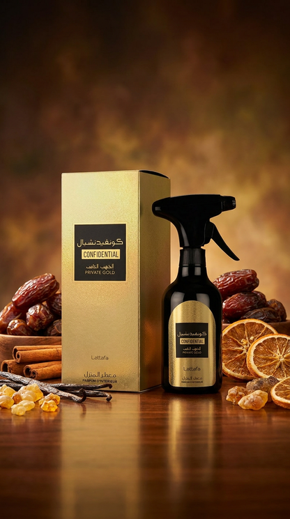 Spray Textile et interieur Confidential Gold - Lattafa