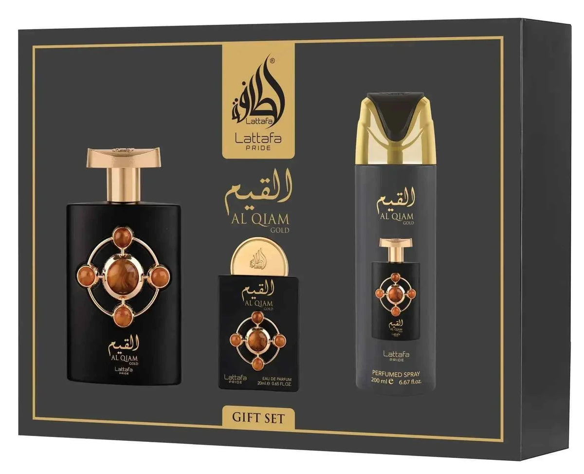 Eau De Parfum Al Qiam Gold 100 ml - Lattafa Pride - coffret cadeau 3 pièces