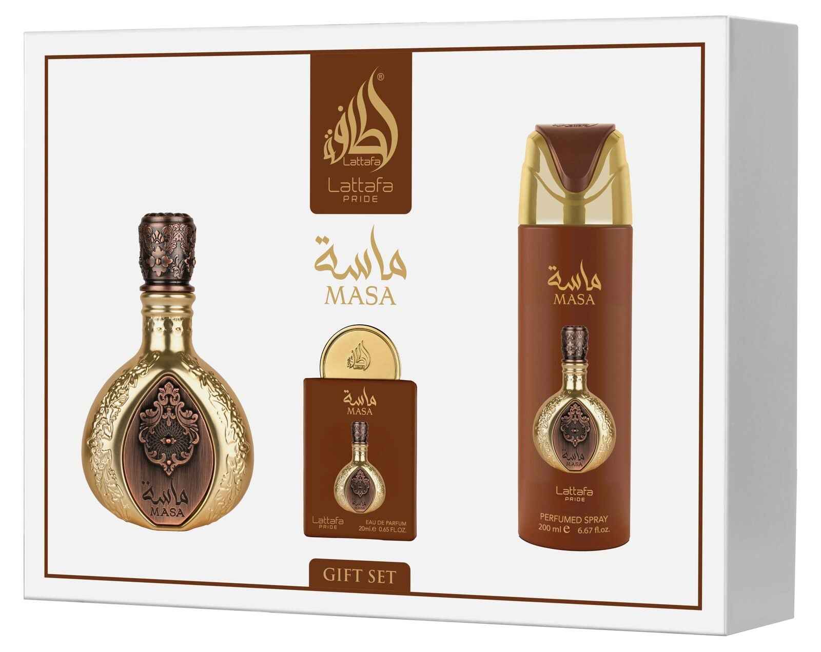 Coffret cadeau Masa (3 pièces) - Lattafa Pride - PARFUM DUBAI STORE