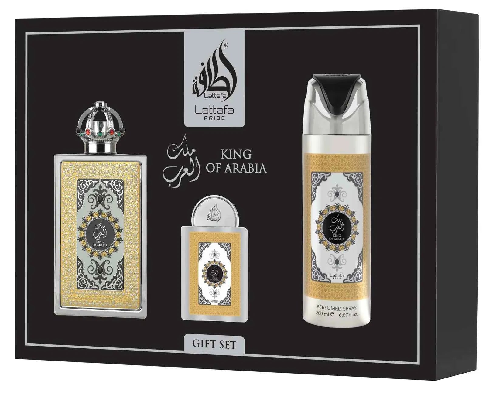 Coffret cadeau King of Arabia (3 pièces) - Lattafa Pride - PARFUM DUBAI STORE