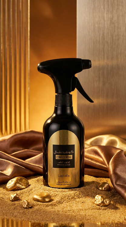 Spray Textile et interieur Confidential Gold - Lattafa