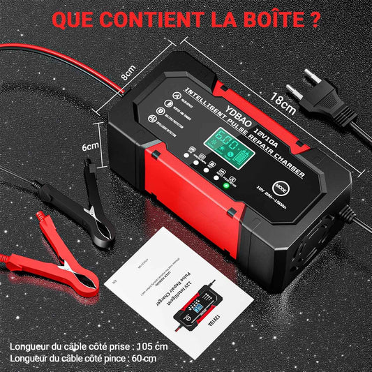 MSPURE Chargeur de batterie automobile 12 V 10 A