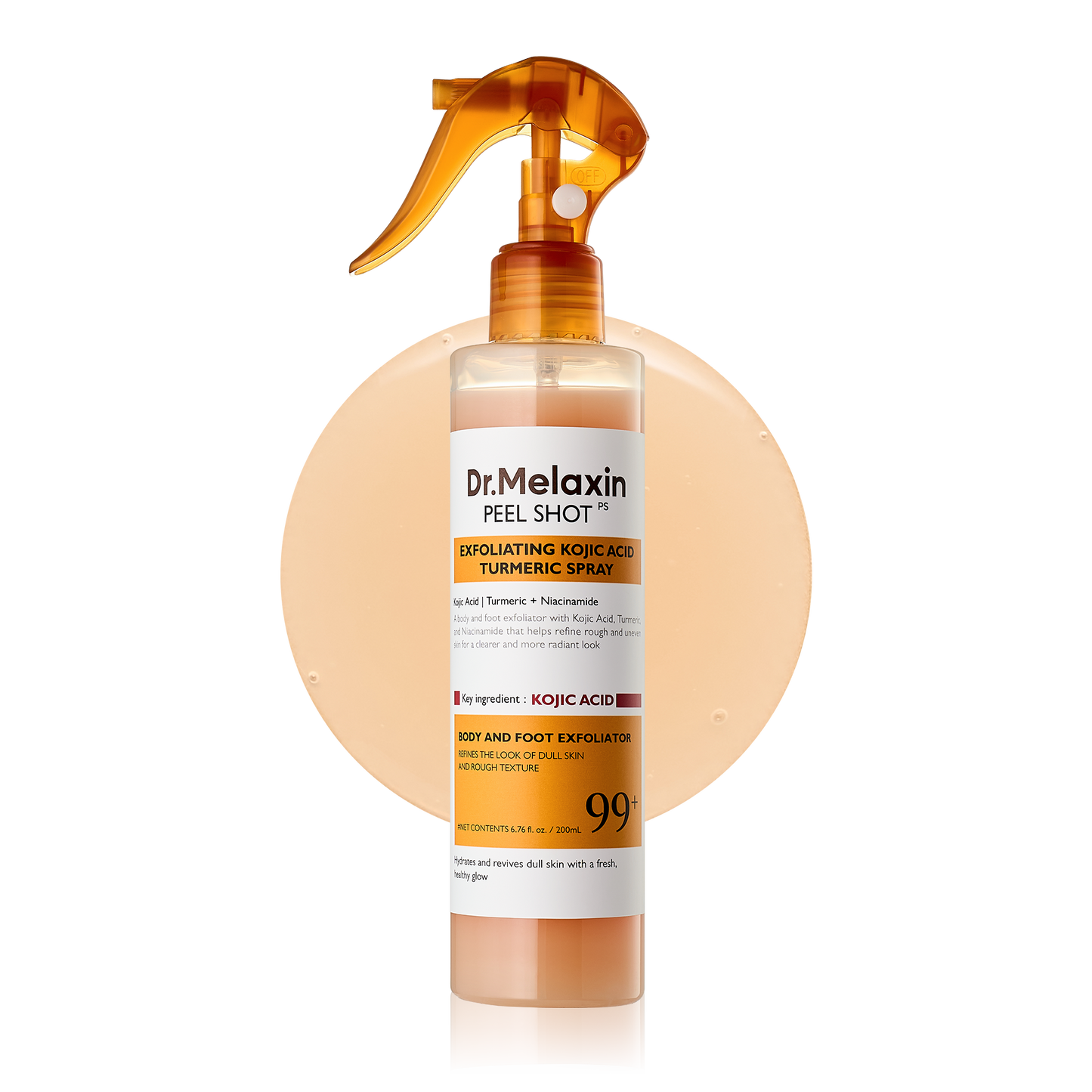 Dr. Melaxin Peel Shot Exfoliating Kojic Acid Turmeric Spray 200 ml - spray exfoliant corps et visage