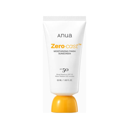 Tube de crème solaire Anua Zero-Cast Moisturizing Finish SPF 50, 50 ml, vue de face