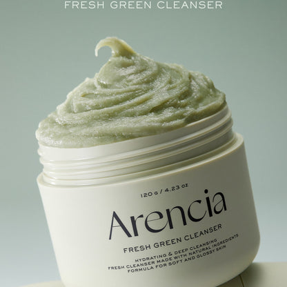 Texture verte élastique du nettoyant au riz Arencia avant mise en mousse
