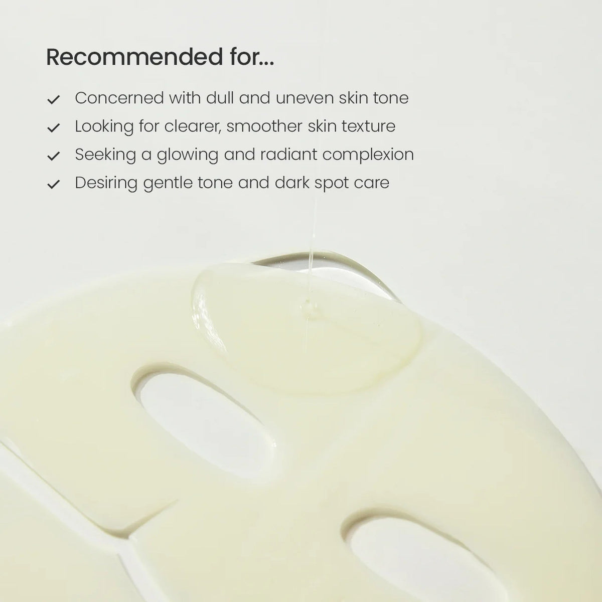 Masque hydrogel éclat à la niacinamide Biodance déplié sur fond clair