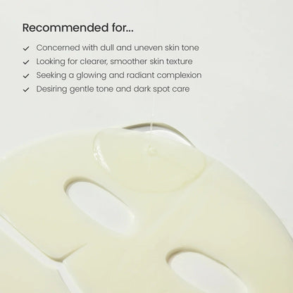 Masque hydrogel éclat à la niacinamide Biodance déplié sur fond clair