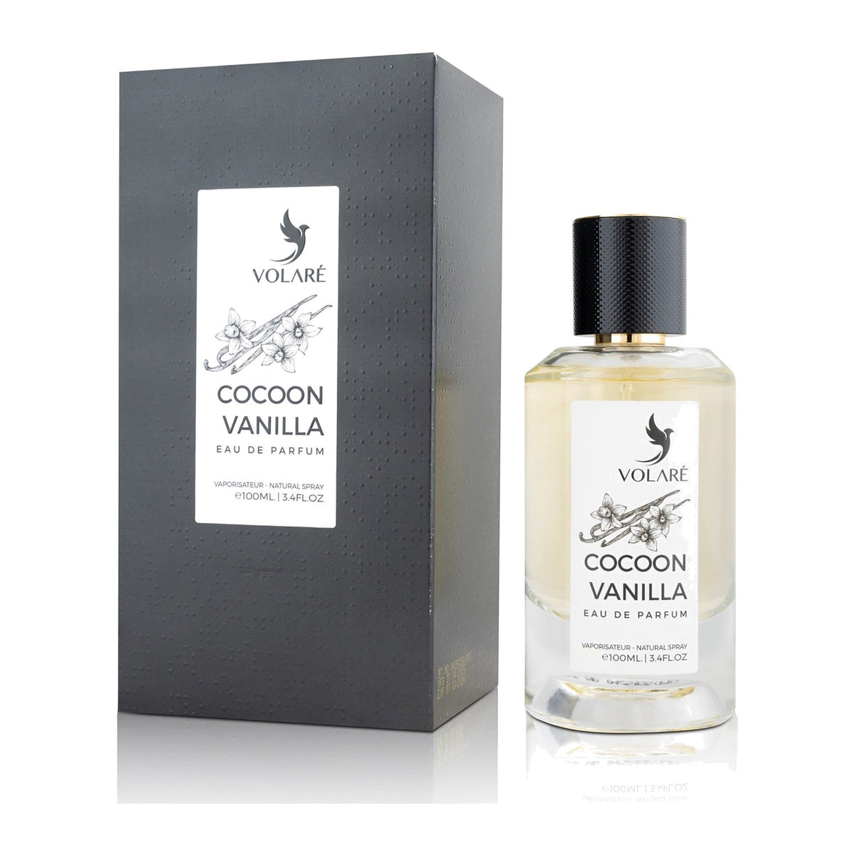 Cocoon Vanilla 100 ml - Volaré, flacon et étui - PARFUM DUBAI STORE