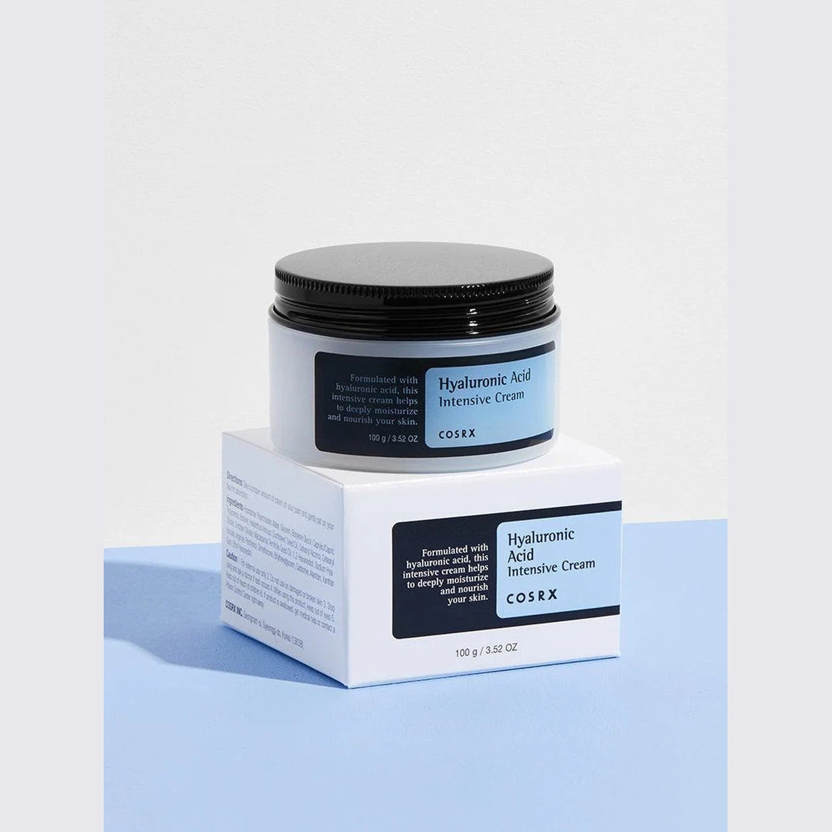 Détail de l'emballage de la crème hydratante coréenne COSRX, 100 ml