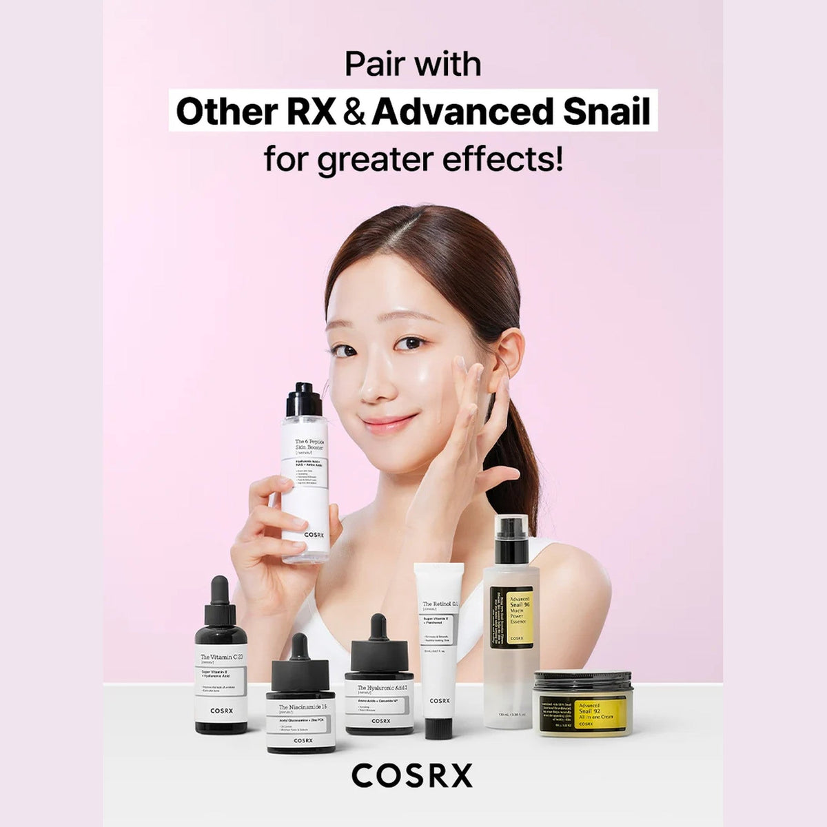 Sérum aux peptides COSRX, visuel des six peptides de la formule