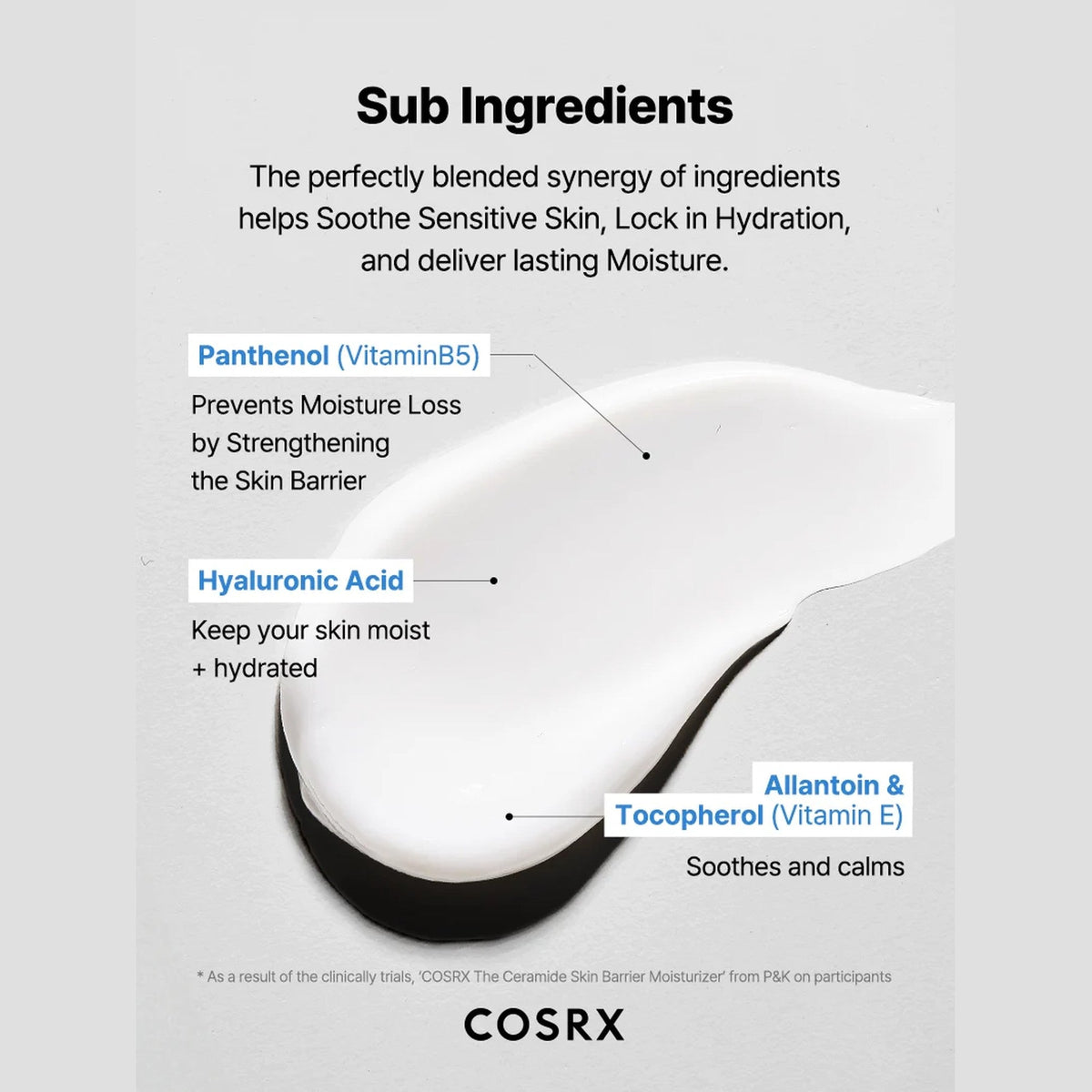 Texture veloutée de la crème barrière aux céramides COSRX sur la peau