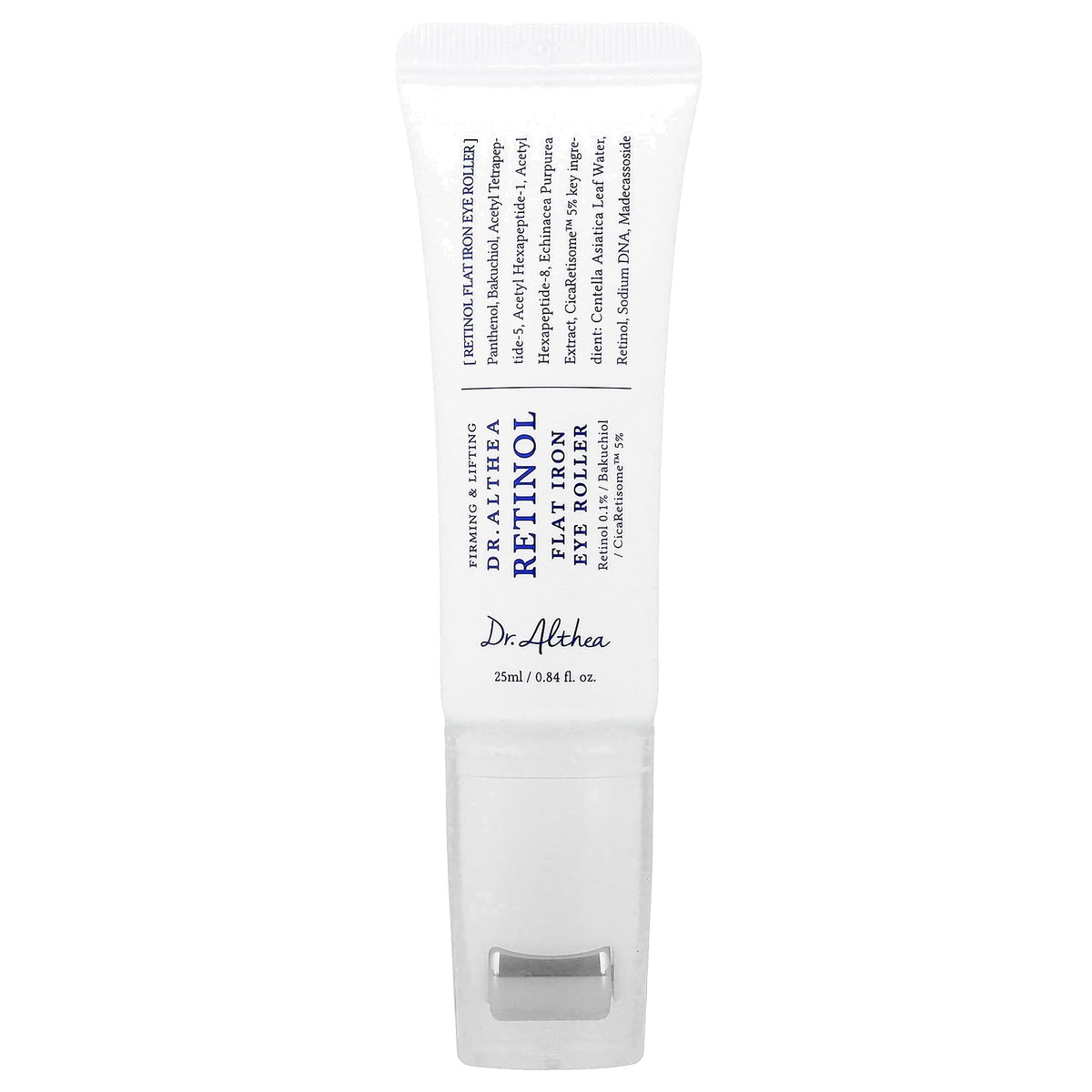 Contour des yeux au rétinol Retinol Flat Iron Eye Roller Dr. Althea 25 ml, tube à bille métallique