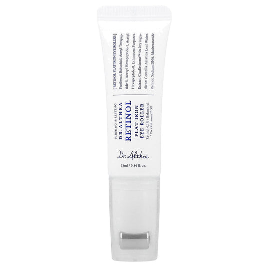 Contour des yeux au rétinol Retinol Flat Iron Eye Roller Dr. Althea 25 ml, tube à bille métallique