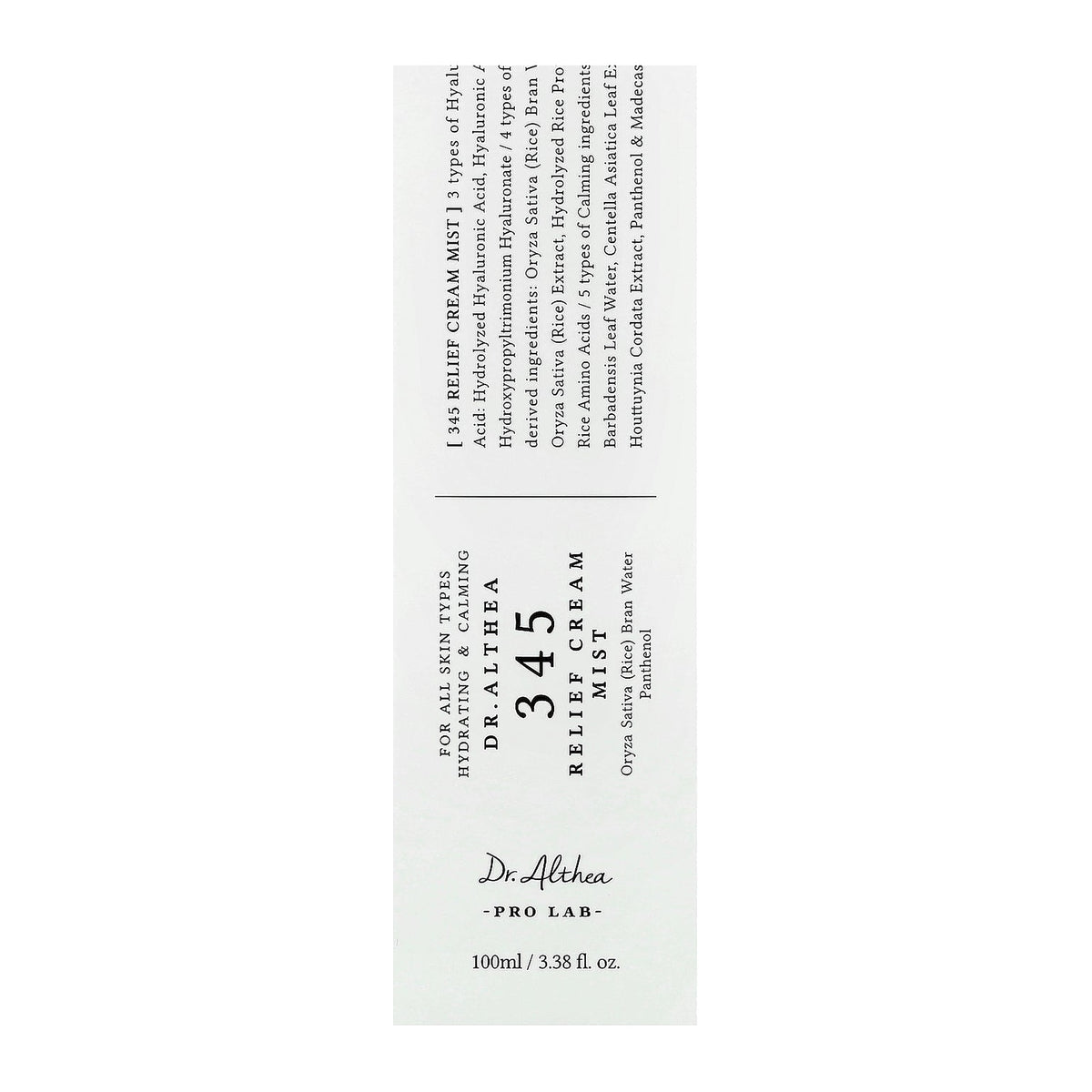Étui de la brume 345 Relief Cream Mist de Dr. Althea, 100 ml