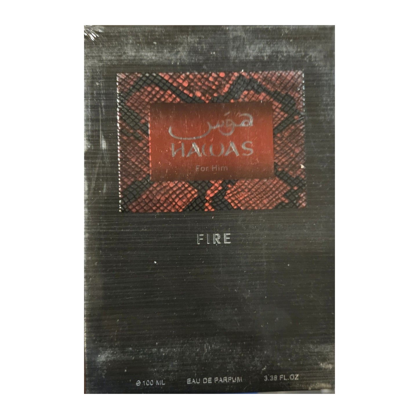 Hawas Fire Rasasi coffret reçu en stock, flacon noir motif serpent rouge