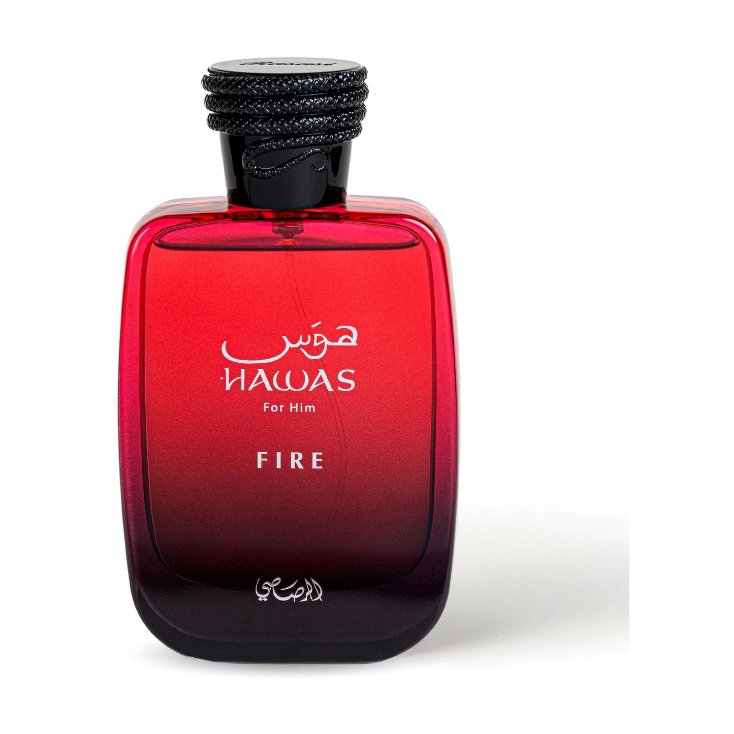 Hawas Fire Rasasi for him eau de parfum 100ml flacon noir médaillon rouge