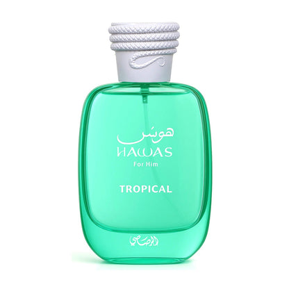 Hawas Tropical Rasasi eau de parfum 100ml flacon vert motif végétal