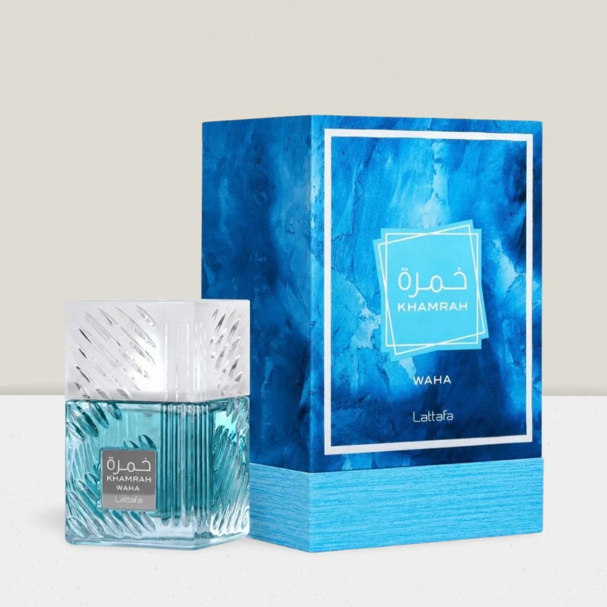 Khamrah Waha Lattafa 100 ml avec son coffret bleu