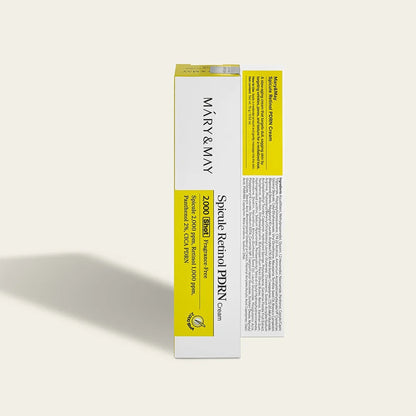 Détail de l'emballage de la crème au rétinol Mary&May Spicule
