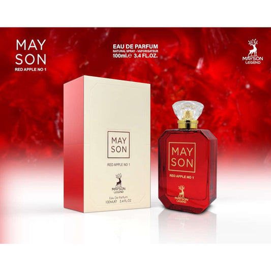 Eau de Parfum Red Apple No 1 100 ml Mayson Legend, flacon rouge rubis bouchon cristal doré