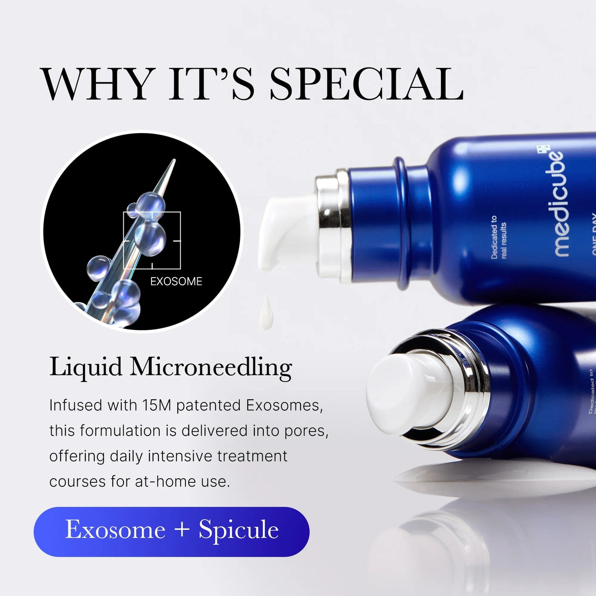 Texture fluide de l'ampoule pores Medicube Exosome Shot 2000 sur la peau