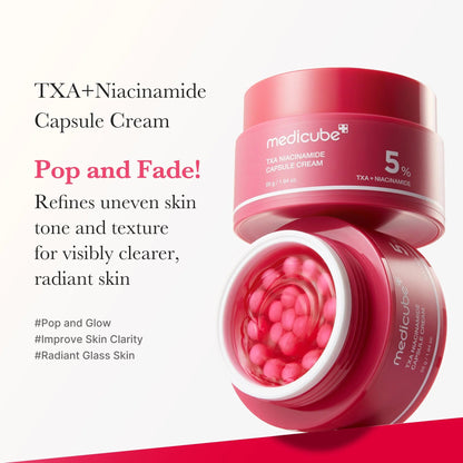 Détail de l'emballage de la crème anti-taches Medicube TXA Niacinamide