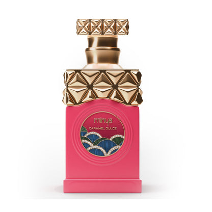 Coffret et flacon Minya Caramel Dulce 100 ml Paris Corner, parfum gourmand pop-corn caramel chocolat