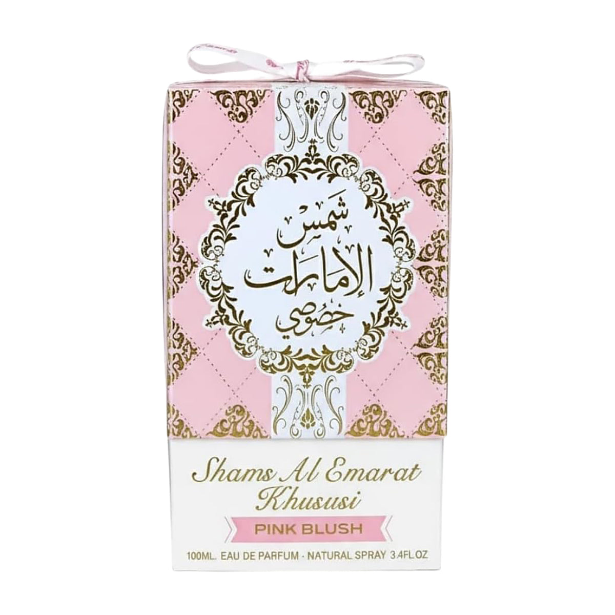 Étui rose et or de l'eau de parfum Pink Blush Shams Al Emarat Khususi 100 ml, Ard Al Zaafaran