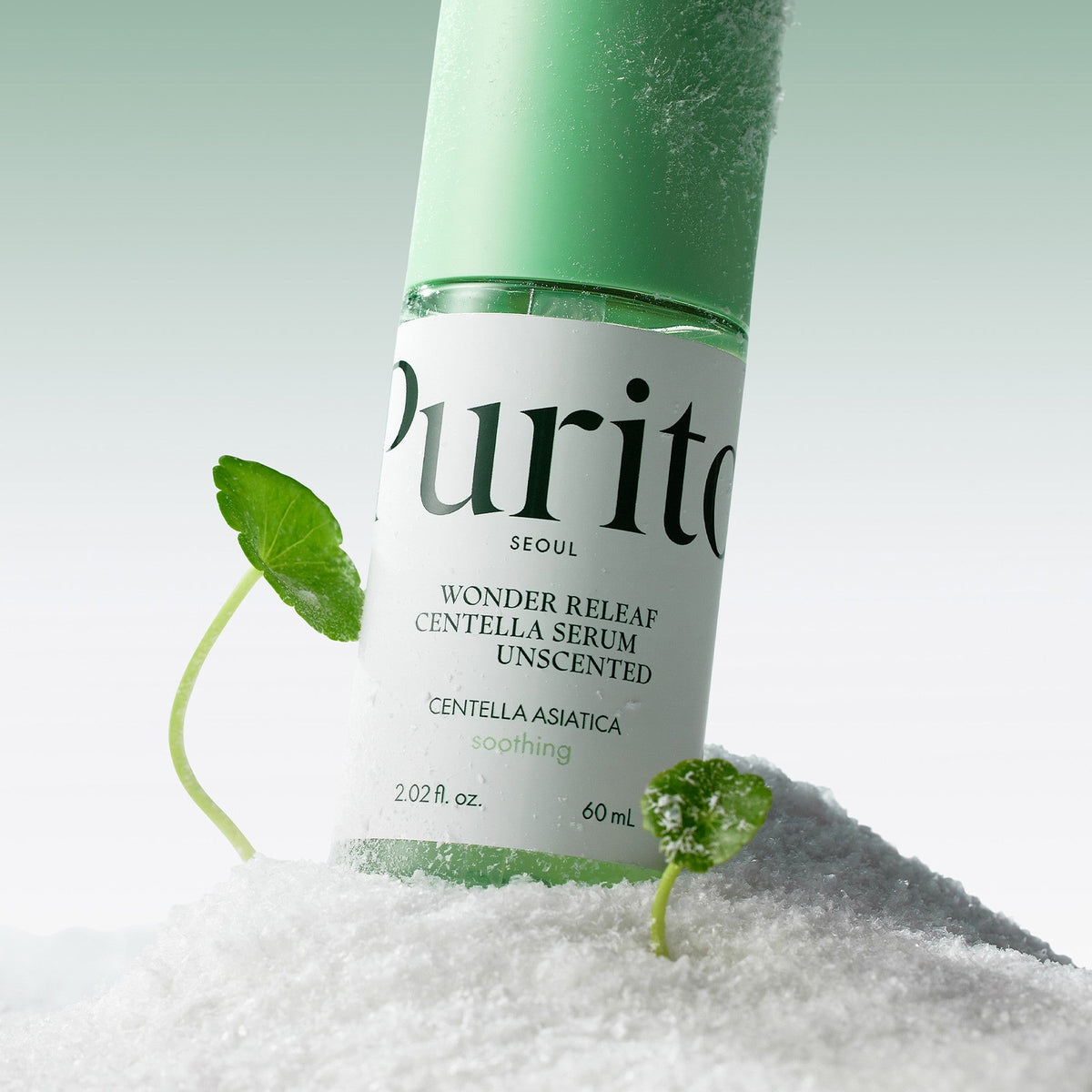 Détail de l'étiquette du sérum apaisant sans parfum Purito Wonder Releaf