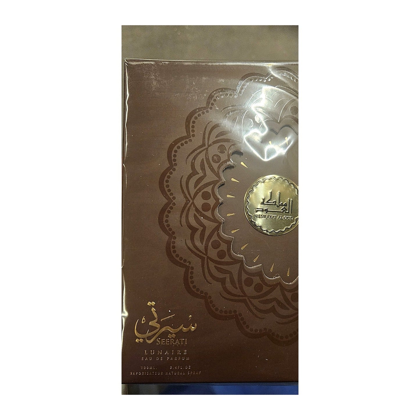 Seerati Lunaire coffret reçu en stock, flacon brun motif oriental